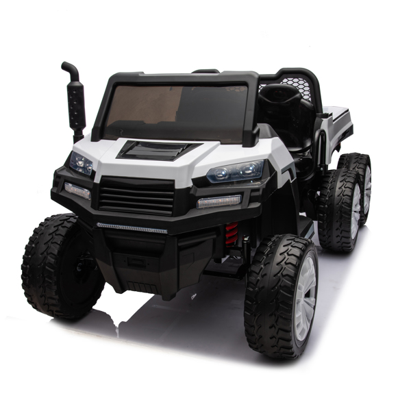 24V 2 座 UTV-XXL 儿童乘坐式卡车，带翻斗床，乘坐式 4WD UTV，6 轮，泡沫轮胎，适合越野，遥控，三点式安全带-12