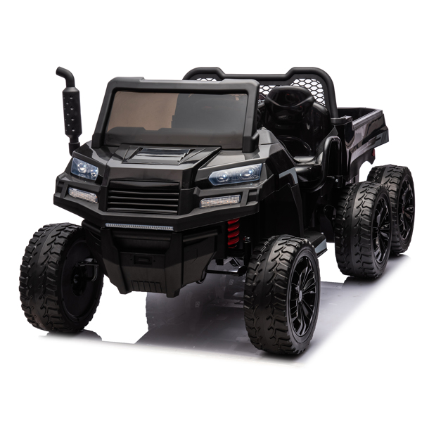 24V 2 座 UTV-XXL 儿童乘坐式卡车，带翻斗床，乘坐式 4WD UTV，6 轮，泡沫轮胎，适合越野，遥控，三点式安全带-1