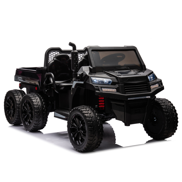 24V 2 座 UTV-XXL 儿童乘坐式卡车，带翻斗床，乘坐式 4WD UTV，6 轮，泡沫轮胎，适合越野，遥控，三点式安全带-19