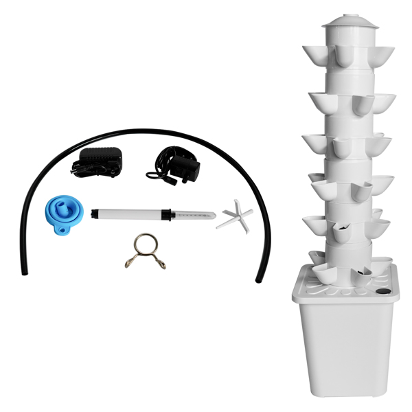 A3-白色水培种植系统 White 30 Pod Hydroponic Growing System Outdoor Indoor Garden Vegetable Plant with Pump and Tank Vegetable Plant Gift for Gardening Lover-6