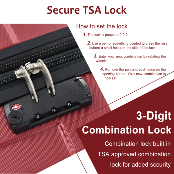 硬壳行李旋转行李箱，带 TSA Lock 轻便可扩展 24 英寸（单个行李箱）-10