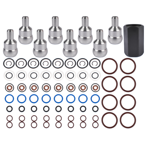 油轨泄漏维修套件 Oil Rail Leak Repair Kit Tool O-rings + Injector +  Copper Crush Washers for Ford 6.0L 2003-2010 -5