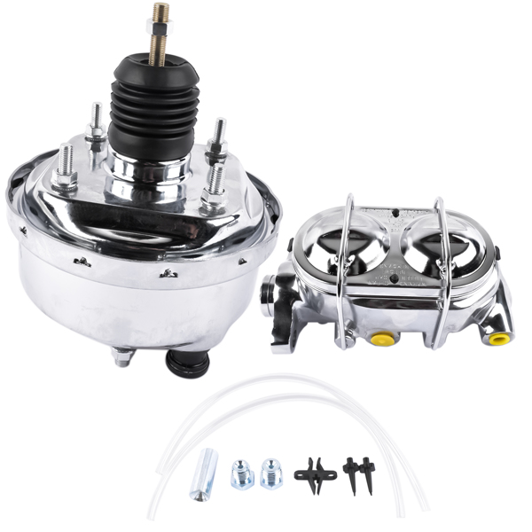 刹车总成 7" Street Hot Rod Power Brake Booster & Master Cylinder CHROME Brakes Custom Car-1