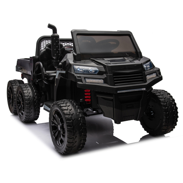 24V 2 座 UTV-XXL 儿童乘坐式卡车，带翻斗床，乘坐式 4WD UTV，6 轮，泡沫轮胎，适合越野，遥控，三点式安全带-16