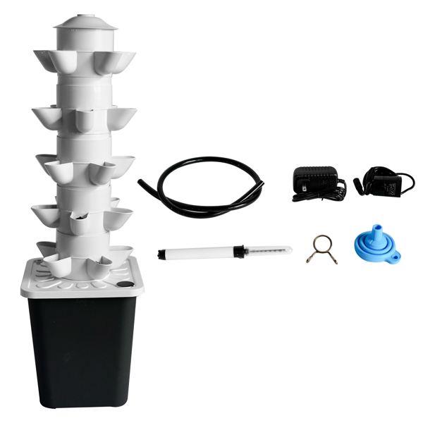 A3- 黑色水培种植系统25孔美标宽压 25-pots Vertical Garden Planter Smart Garden Kit with Pump Movable Water Tank for Gardening Lover-1