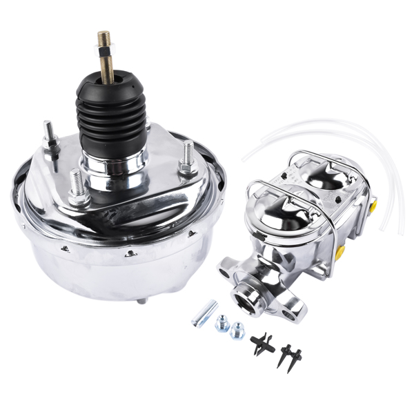 刹车总成 7" Street Hot Rod Power Brake Booster & Master Cylinder CHROME Brakes Custom Car-2