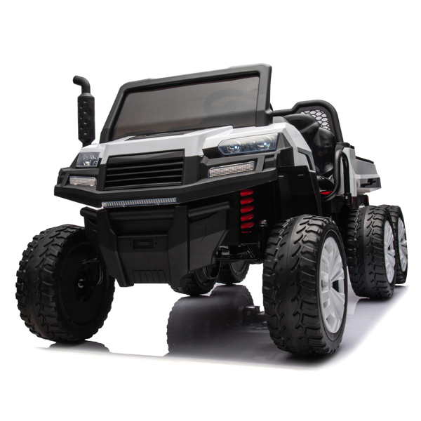 24V 2 座 UTV-XXL 儿童乘坐式卡车，带翻斗床，乘坐式 4WD UTV，6 轮，泡沫轮胎，适合越野，遥控，三点式安全带-11