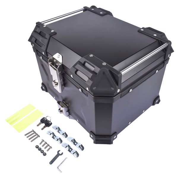 铝合金车尾箱 45L Balck Waterproof Motorcycle Luggage Tail Box, Trunk Storage, Scooter Top Case-5