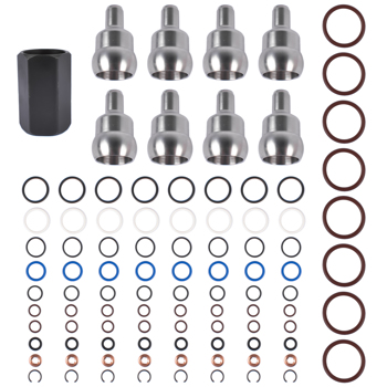 油轨泄漏维修套件 Oil Rail Leak Repair Kit Tool O-rings + Injector +  Copper Crush Washers for Ford 6.0L 2003-2010 