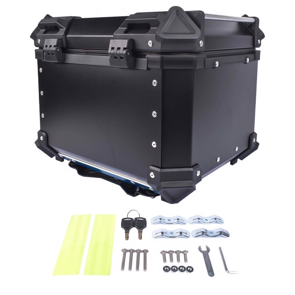 铝合金车尾箱 45L Balck Waterproof Motorcycle Luggage Tail Box, Trunk Storage, Scooter Top Case-7