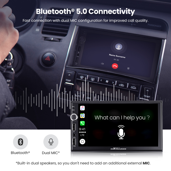 车载立体声收音机 7" Android 12.0 Car Stereo GPS Navigation FM Radio Player Unit CarPlay 2 Din HD-5