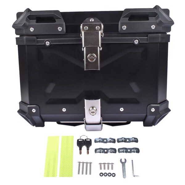 铝合金车尾箱 45L Balck Waterproof Motorcycle Luggage Tail Box, Trunk Storage, Scooter Top Case-1