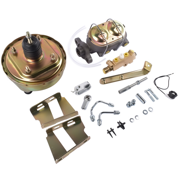 刹车总成 For 1960-1966 Chevy C10 C20 Truck 8" Zinc Single Power Brake Booster Kit Disc/Drum-7