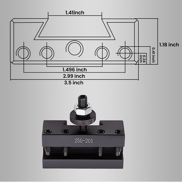 机床快换刀架Quick Change Turning & Facing Lathe Tool Post Holder Set 5 PCS 250-201-6