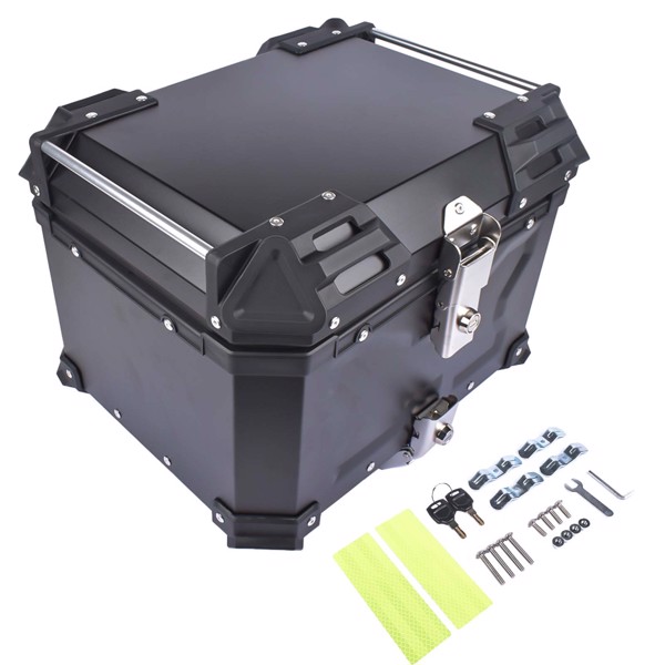 铝合金车尾箱 45L Balck Waterproof Motorcycle Luggage Tail Box, Trunk Storage, Scooter Top Case-3