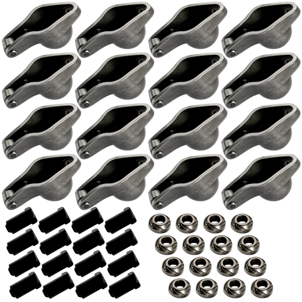 摇臂 Fits Chevy BBC 454 Engine Roller Tip Rocker Arm Set 1.7 Ratio 7/16'' Stud Steel-4