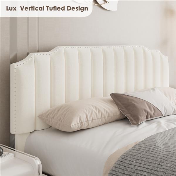 LIFT UP VELVET BEIGE QUEEN SIZE BED-6