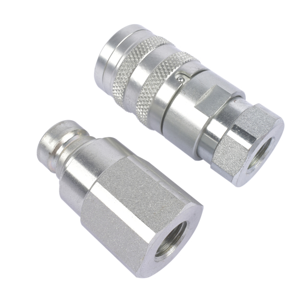 液压传动阀 1/4'' NPT Flat Face Hydraulic Quick Connect Disconnect Coupler Set w/Dust Caps 800801000 FFE495-2-2