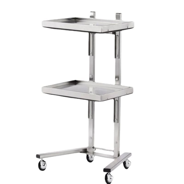 A3- 美容美发推车-银色 2 Tier Beauty Salon SPA Rolling Cart with Double Storage Tray Stainless Steel-5