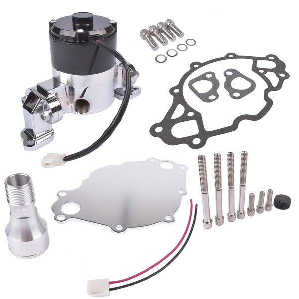 电子水泵 Electric Water Pump Kit Chrome for Small Block Ford 289 302 High Volume Flow-8