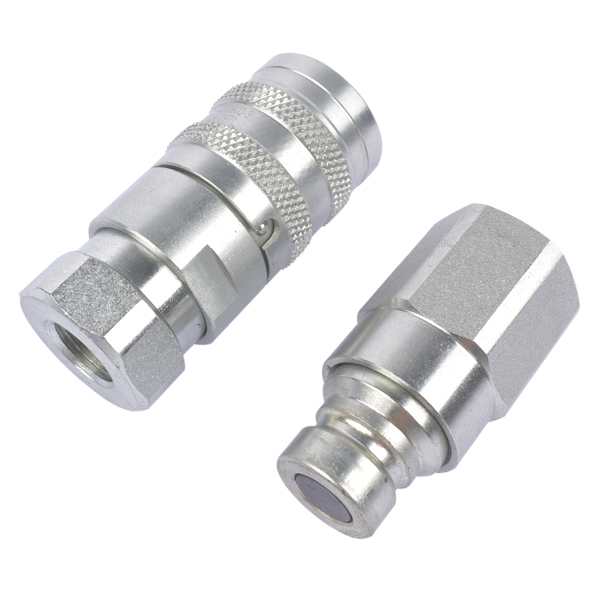 液压传动阀 1/4'' NPT Flat Face Hydraulic Quick Connect Disconnect Coupler Set w/Dust Caps 800801000 FFE495-2-3