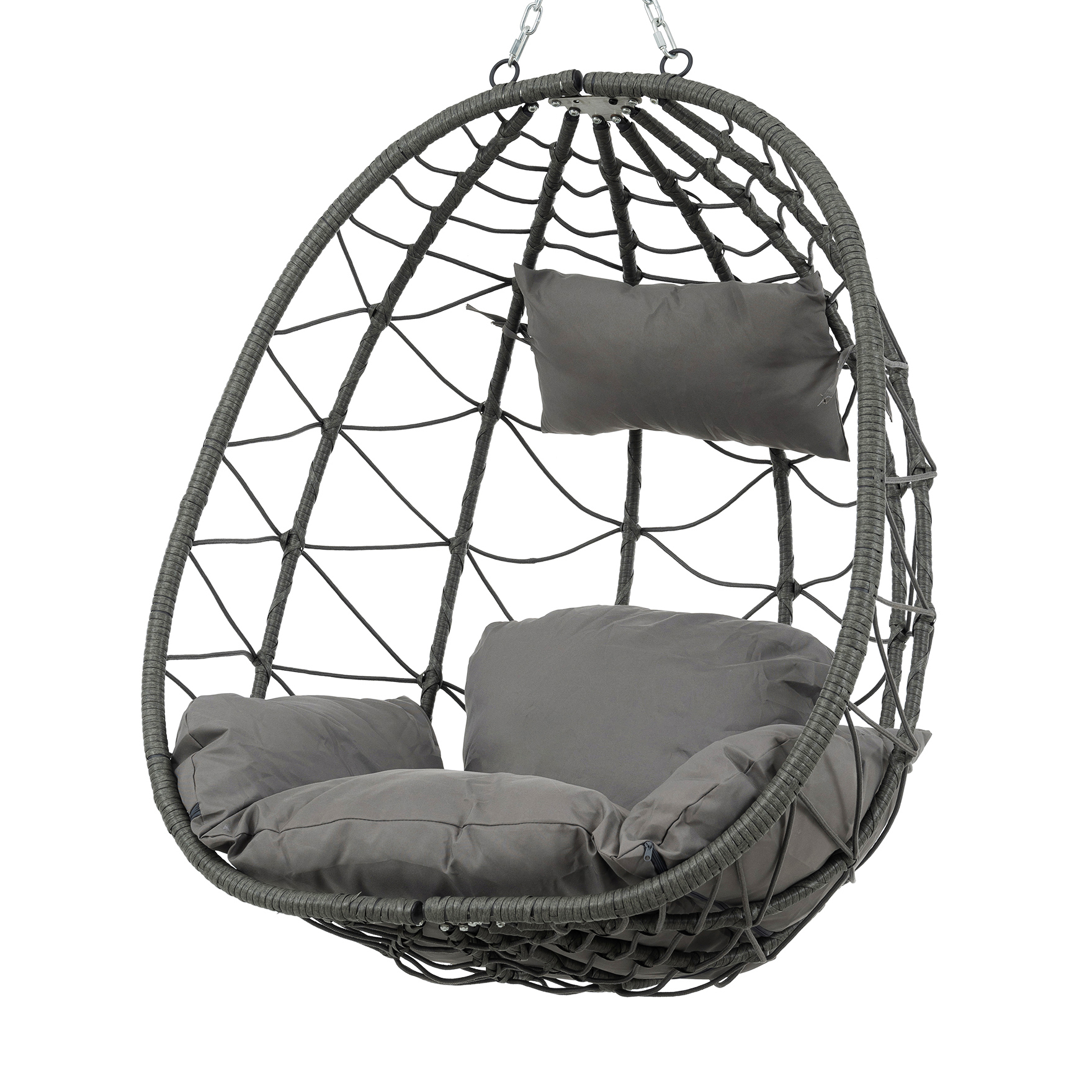 Hanging Egg Chair with Stand Indoor Outdoor Swing Wicker Patio Basket Seat