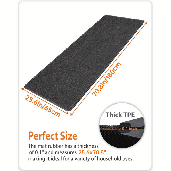 1 件洗衣房地毯 25.6X70.8 英寸，超吸水跑步地毯，缎面耐洗防滑和水槽下抗疲劳垫适用于走廊洗衣房，室内门垫，走廊跑步地毯（周末不提供）-2
