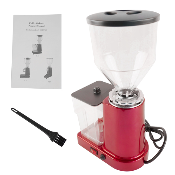 A3- 咖啡研磨机红色 Red Electric Coffee Bean Grinder 35oz Flat Burr Coffee Grinder with 19 Grinding Settings-2