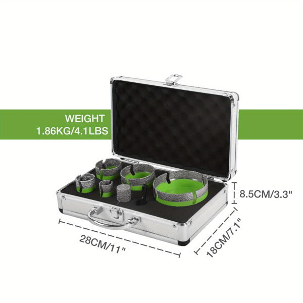 钻石钻取芯钻头7件套-适用于瓷器、陶瓷、大理石和砖的砖石和瓷砖取芯钻头套件。（周末不发货，禁售亚马逊）-3