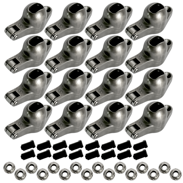 摇臂 Fits Chevy BBC 454 Engine Roller Tip Rocker Arm Set 1.7 Ratio 7/16'' Stud Steel-7