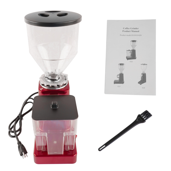 A3- 咖啡研磨机红色 Red Electric Coffee Bean Grinder 35oz Flat Burr Coffee Grinder with 19 Grinding Settings-5