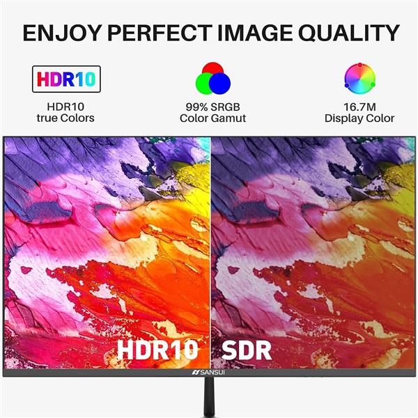 电脑显示器 27 英寸 100Hz IPS USB Type-C FHD 1080P HDR10 内置扬声器 HDMI DP 游戏 RTS/FPS 倾斜度可调节，适合工作和游戏（附带 ES-27X3 Type-C 线和 HDMI 线）-6