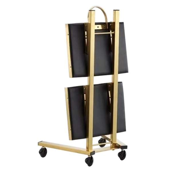 A3- 美容美发推车-金色 Gold 2 Tier Beauty Salon SPA Rolling Cart w/Double Storage Tray Stainless Steel-5