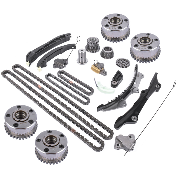 凸轮轴调节器套装 Timing Chain VVT Gear Kit Fits Chrysler Town & Country Dodge Jeep Ram 1500 3.6L 5184356AE 05184356AD 05184357AE-6