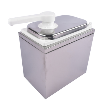 A3- 1头酱汁分配器 2L Stainless Steel Sauce Pump Dispenser Squeeze Condiment Dispensing Container Condiment Pump Station Condiment Pump Dispenser