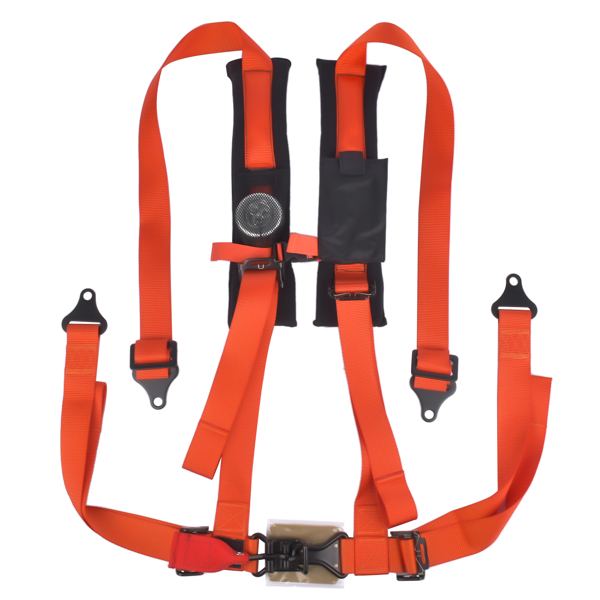 安全带橙色 Orange 4 Point 2" Harness Seat Belt for Polaris Can-Am Yamaha Kawasaki A114220OR-1