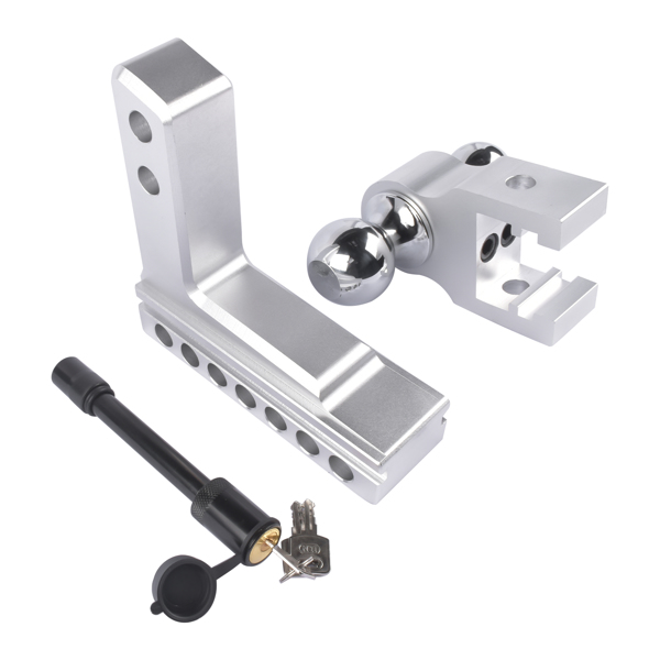 拖车挂接装置-适合 2 英寸接收器的可调式拖车钩银色 Adjustable Trailer Hitch Fit 2" inch Receiver, Aluminum Rapid Hitch 6" Drop/Rise-9