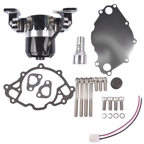 电子水泵 Electric Water Pump Kit Chrome for Small Block Ford 289 302 High Volume Flow-2