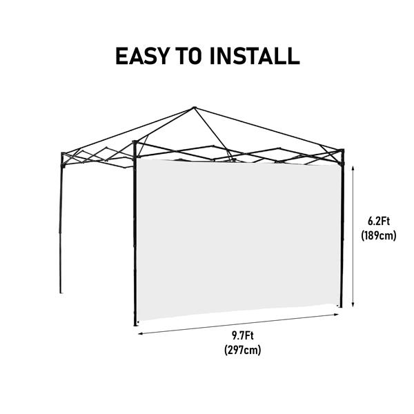 10x10 英尺弹出式遮阳帐篷的遮阳侧壁，3 件装遮阳墙，2 件带窗户，1 件带拉链。白色-3