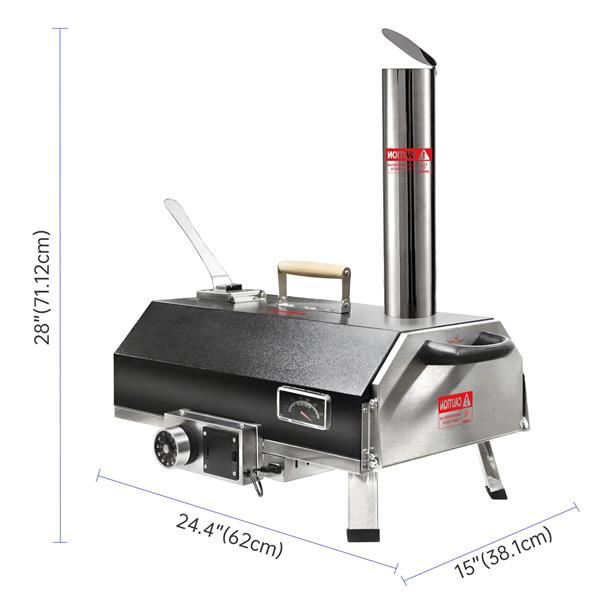 黑色 12 木质户外披萨烤箱 - 便携式硬木颗粒披萨烤箱 - 适合任何户外厨房 - 户外烹饪披萨机 - 后院披萨烤箱 - 台面披萨烤箱-14