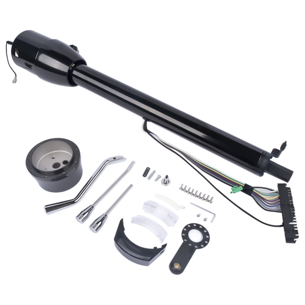 A3- 汽车转向柱 Black Painted Street/Hot Rod Tilt 28" Steering Column Floor Shift Auto No Key Black Paintable-5