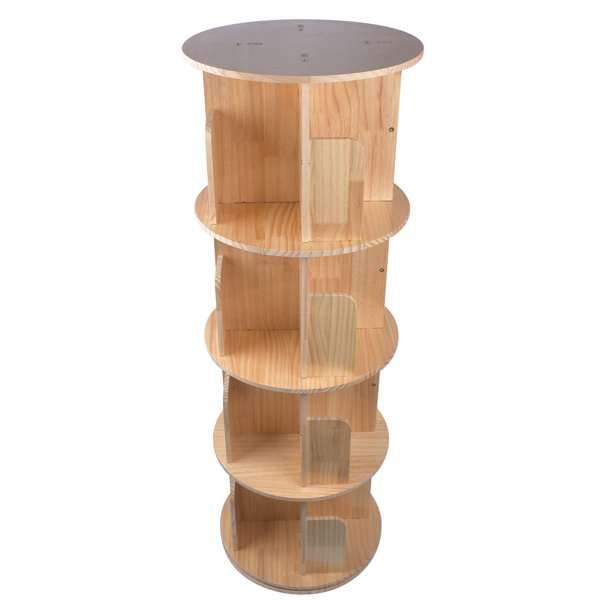 A3- 落地实木旋转书架-4层 Rotating Bookshelf 360 Degrees 4 Tier Stackable Solid Wood Bookshelf Organizer-7