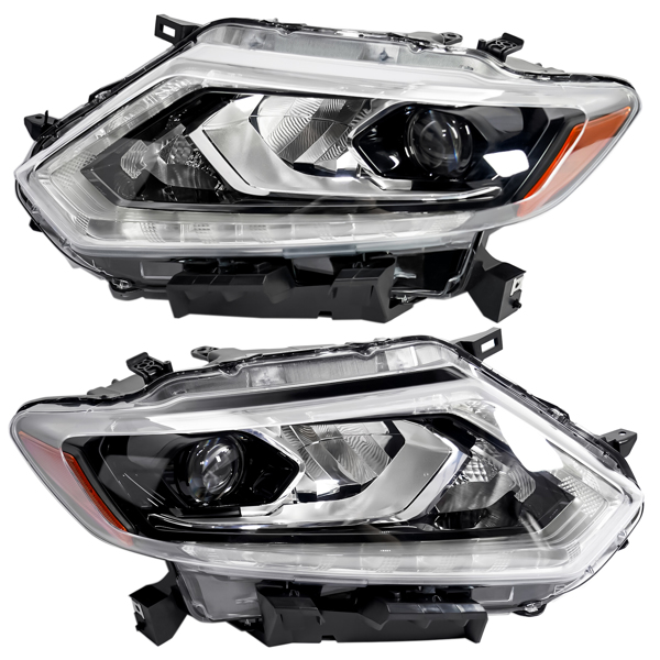 大灯 Left & Right LED Headlight Assembly w/ Bulb for Nissan Rogue S, SL, SV 2.5L L4 - Gas 2014-2016 260604BA5A 260104BA5A-1