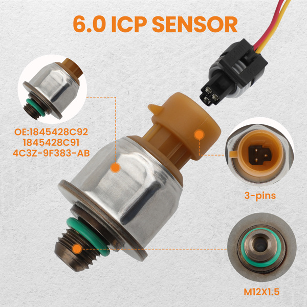 燃油压力调节器Fuel Pressure Regulator IPR & ICP Sensor for Ford 6.0L Powerstroke Diesel 03-10	-4