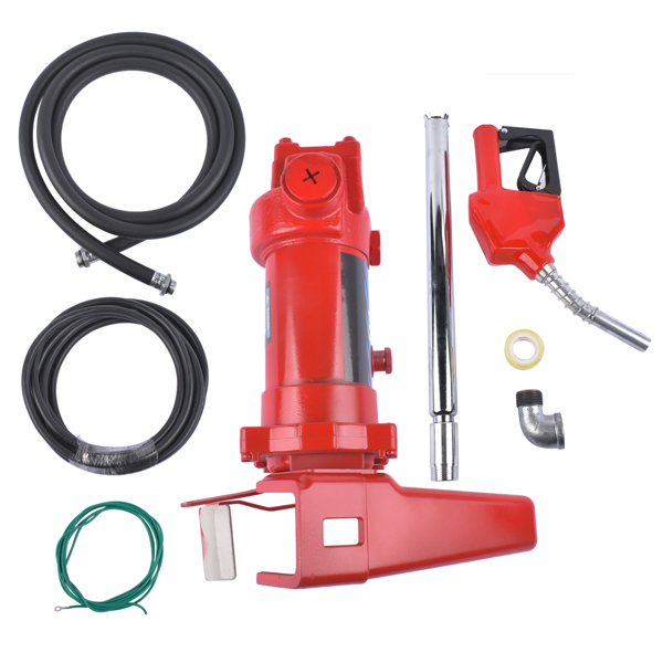 抽油泵 Red Nozzle Large Bore 12V 15 GPM 13A Fuel Transfer Pump with Discharge Hose-5