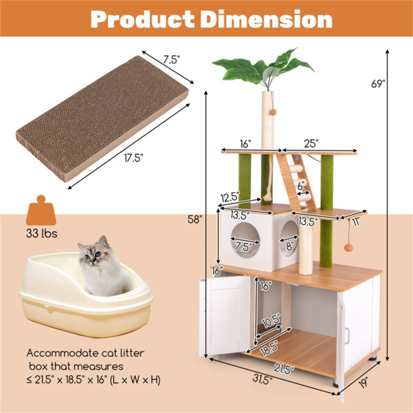 猫树 猫塔带柜子(AMAZON 禁售）周末不发货-5