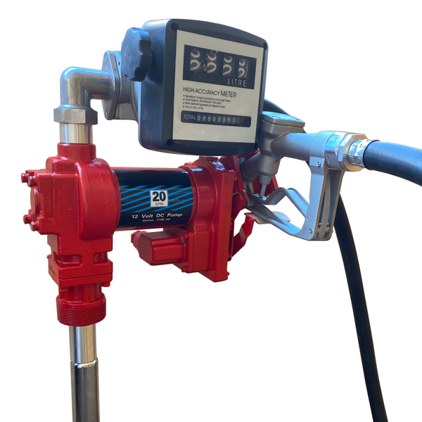 抽油泵套装 Diesel Gasoline Fuel Transfer Pump 20GPM 12V w/Oil Meter for Gas Diesel Kerosene-3