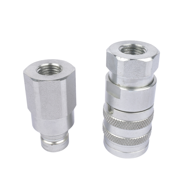 液压传动阀 1/4'' NPT Flat Face Hydraulic Quick Connect Disconnect Coupler Set w/Dust Caps 800801000 FFE495-2-8