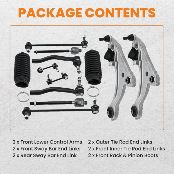 控制臂12x Front Lower Control Arm Sway Bar Link for Nissan Maxima 2009-2014 All Models-3