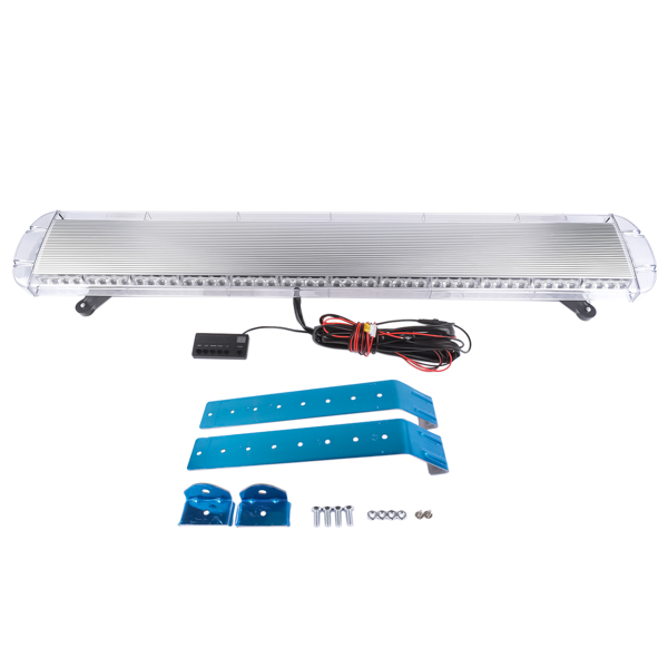 警示灯 White/Amber 55" 104W LED Strobe Light Bar Emergency Beacon Hazard Warning Flash-2